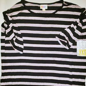 LulaRoe XXS Black Striped Irma NWTs